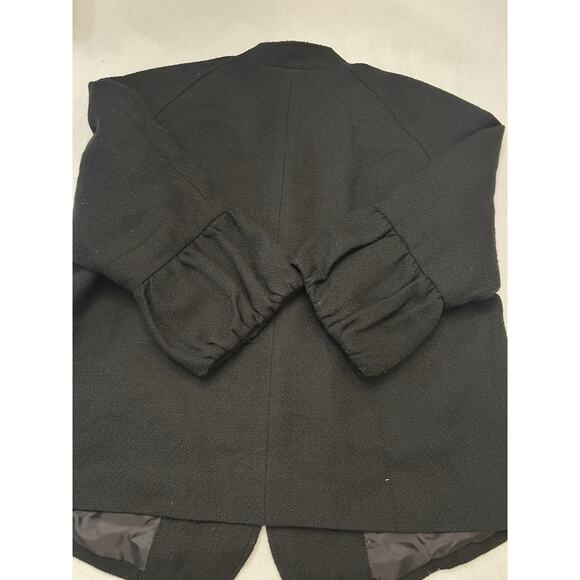 Talbots Blazer Womens 16WP Black Wool Blend Jacket Balloon Sleeve Career Preppy - Picture 9 of 10